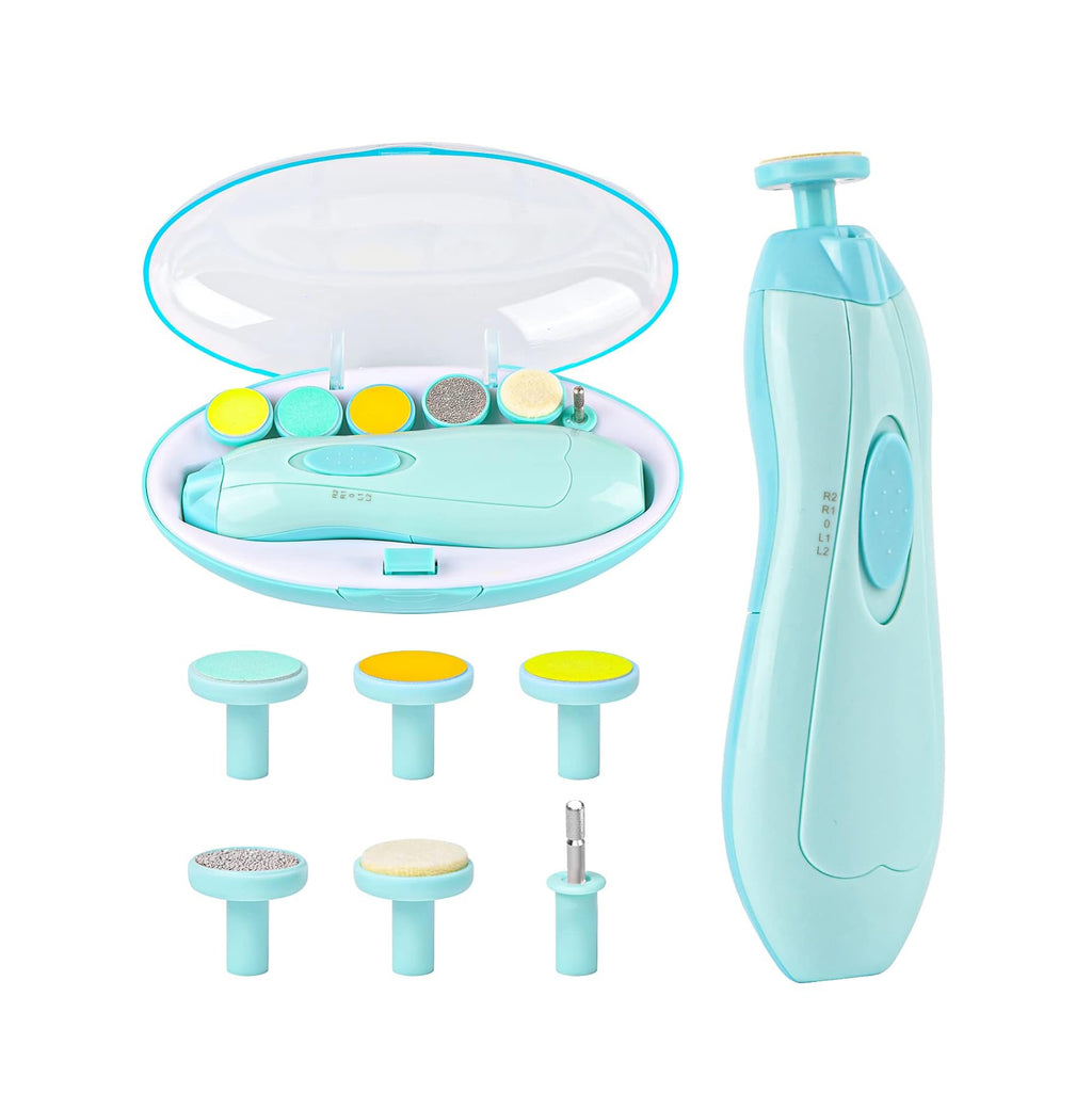 Kit de Soin des Ongles Électrique 6-en-1 à LED pour Bébé