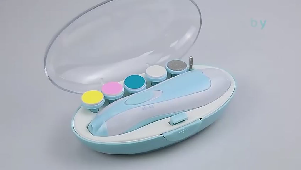 Kit de Soin des Ongles Électrique 6-en-1 à LED pour Bébé